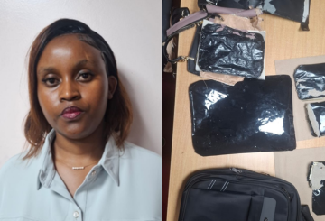 A photo of the suspect arrested at JKIA with cocaine worth Ksh13.5 million.